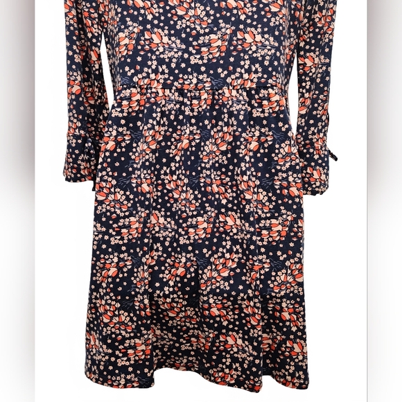 Boden Scoopneck Floral Dress Navy Pockets Mini Office Casual Size US 4P - Picture 8 of 16